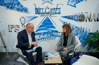 Product display with visitors at ICE Europe